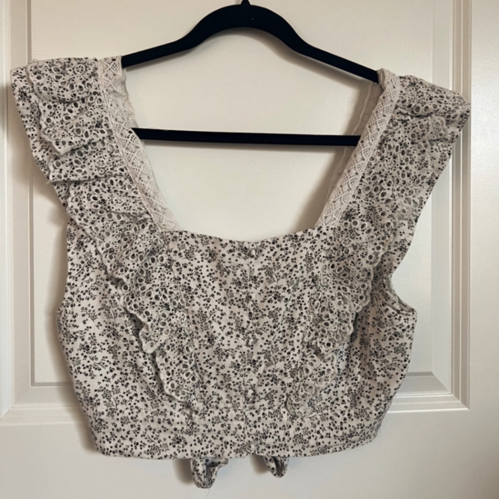 American Eagle crop tie-back top